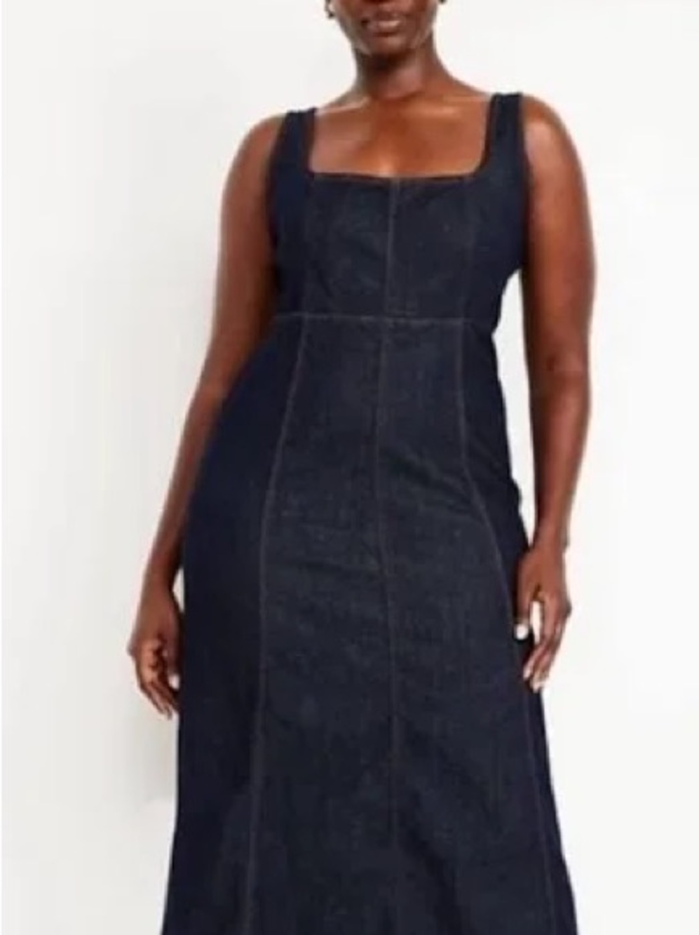 Old Navy Dark Indigo Square-Neck Denim Dress